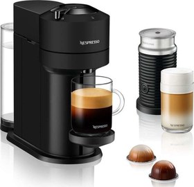 Resim Nespresso Vertuo Next Mat Siyah Kahve Makinesi Ve Süt Köpürtücü Aksesuar 