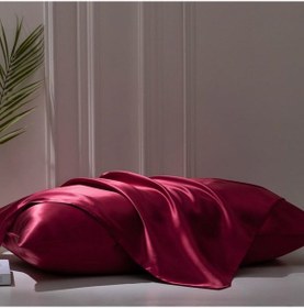 Resim Antibakteriyel Terletmeyen İpek Saten Yastık Kılıfı 2'li 50x70 Bordo Çok Renkli 