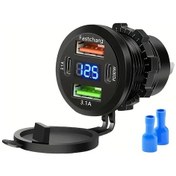 Resim Topnotch 120w 4ü1 Hızlı Şarj Dijital Ekran Pd30w Qc3.0 Araç Şarj Aleti 12v24v Ev Seyahat Kamp 