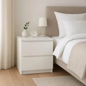 Resim Yeşil Mobilya Karmen Beyaz Gizli Bölmeli Komodin 