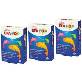 Resim 3 Adet Newlife Efa Pop 30 Çiğnenebilir Balık Yağı Kapsül 