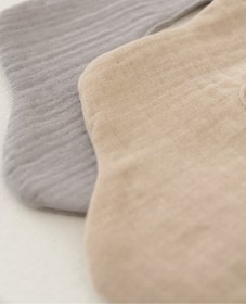 Resim elibaby 2'li %100 Organik Pamuk 8 Katlı Multi Müslin Çiçek Model Bebek Salya Ve Mama Önlüğü, Fular, Yakalık 