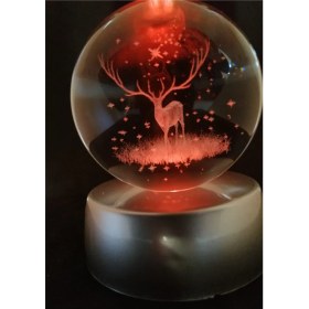 Resim Mobgift Ren Geyiği Kristal Cam Küre Işıklı 