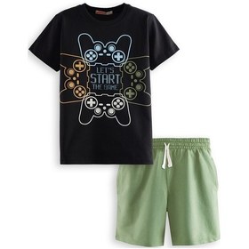 Resim Denokids Start Game Erkek Çocuk T-shirt Şort Takım Renkli Çok Renkli 