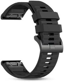 Resim Garmin Fenix 6 Pro Solar Uyumlu Silikon Saat Kordonu, Tek Beden, 87006528, Siyah, Üniseks Yetişkin 