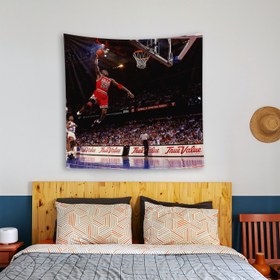 Resim Michael Jordan / Chicago Bulls 1991 NBA Eastern Conference Semifinals Duvar Örtüsü - 135 cm x 135 cm 