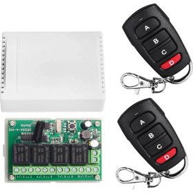 Resim Sanning DC12V 24V 4ch Uzaktan Kumanda Anahtarı 433M Alma Kontrolü Dört Yönlü Röle Modülü (Yurt Dışından) 