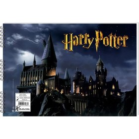 Resim 3 Adet Harry Potter 25X35 15 Yaprak Karton Kapak Spiralli Resim Defteri 