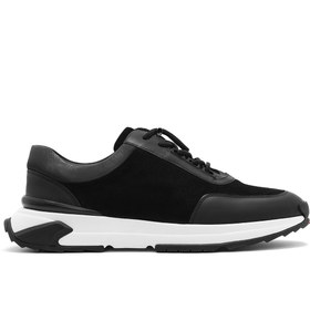 Resim Derimod Erkek Siyah Kalın Tabanlı Bağcıklı Süet Deri Sneaker 25SFD694610 