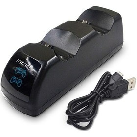 Resim Ps4 Kablosuz Denetleyici İçin Led Göstergeli Usb Çift Şarj Dock İstasyonu Siyah 