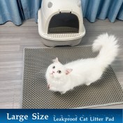 Resim 1 adet Extra Large EVA Kedi Kumu Matı, Çift Katmanlı Filtreleme, Yıkabilir, Anti-Splash, Sızdırmaz Kedi Kumu Ped, Evcil Hayvan Ürünleri 