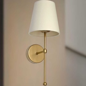Resim St Morritz PARS ESKİTME BOYALI MODERN APLİK (KREM KONİK ABAJURLU) 