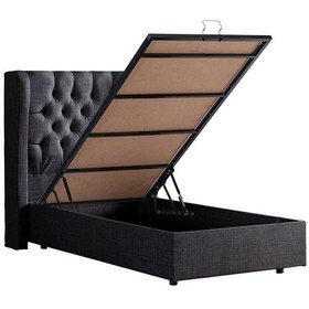 Resim Setaymobilya Baza, Riga Tek Kişilik Baza + Başlık + Comfort Yatak, Antrasit 