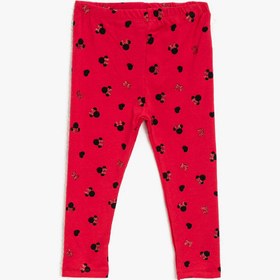 Resim Kız Bebek Minnie Mouse Lisanslı Baskılı Normal Bel Tayt 
