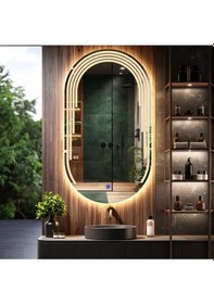Resim Eloura Günışığı Lazer Kumlamalı Lavabo & Banyo Aynası Dokunmatik Sensörlü 90 X 50 