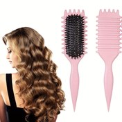 Resim Kıvırık Saç Fırçası, Candybrush Tarafından Tasarlanmış En İyi Kıvrım Tanımlama Fırçası, Çekme ve Kıvırcıklığı Azaltarak Belirgin Bukleler İçin Tüylerle Donatılmış Stil Fırçası 