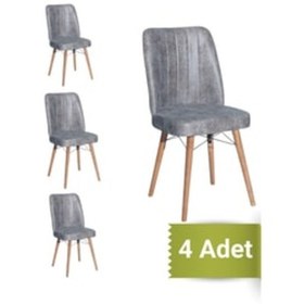 Resim Avenza Living Kare Gold Mutfak Sandalyesi 4 Adet Açık Gri 
