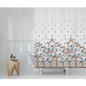 Resim Zethome Tropik Banyo Duş Perdesi 10931 Tek Kanat 1X180X200 Beyaz 