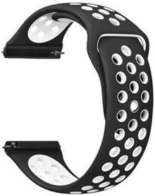 Resim Gpack Samsung Galaxy Watch 6 40mm ile Uyumlu Kordon, Delikli Çift Renk Silikon, Gri 