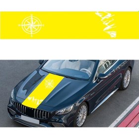 Resim Sones D-864 Pusula Desenli Araba Modifiyeli Dekoratif Etiket Sarı 