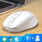 Resim Jingyi Aieach Şarj Edilebilir Kablosuz Bluetooth Fare Sessiz Kablosuz Bilgisayar Fare USB Ergonomik Gamer Bilgisayar Faresi Dizüstü Macbook (Yurt Dışından) 
