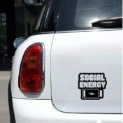 Resim Reysa Tasarım Sosyal Enerji Ingilizce Beyaz 17X17 cm 