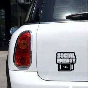 Resim Reysa Tasarım Sosyal Enerji Ingilizce Beyaz 17X17 cm 