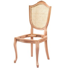 Resim Masifart Hermet Hasırlı Kupa Oymalı Sandalye Cilasız Ham Ham 