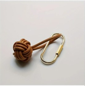 Resim Globalbloom 1 Adet Dokuma Top Anahtarlık Spiral Metal Halka Dayanıklı Çanta Aksesuarı 