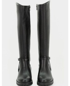 Resim Tunaelli Kadın Siyah Hakiki Deri Çizme Siyah 