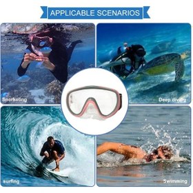 Resim Dalış Maskesi Yetişkin Deniz Havuz Yüzücü Gözlüğü Buğu Önleyici 