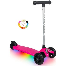 Resim Tois LED Işıklı Lumi Scooter – Direksiyondan Yön Verilebilen, Yükseklik Ayarlı 3 Tekerlekli Çocuk Scooter siyah 