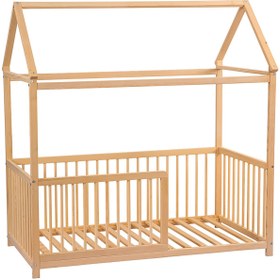Resim Kukka Doğal Ahşap Montessori Yatak 70x140 cm - Standart / Standart 