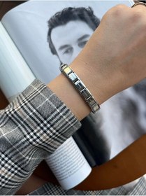 Resim Çelik Gümüş Renk Bileklik Charm Italyan 