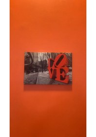 Resim Cadde'de Kırmızıyla Yazılı Love Natürel Tasarım Ahşap Çerçeve Ev 