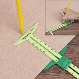 Resim YQTOOLS 5-in-1 Çok Fonksiyonlu Kayar Ölçü - Detaylı Ölçümlerle Sarı ve Yeşil Plastik Cetvel, Dikiş, Yorgan, El Sanatları ve Tasarımı için İdeal, El Sanatları Aracı | Detaylı Ölçümler | Pürüzsüz Kayar Mekanizma, Dikiş Araçları 