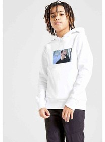 Resim K-Pop Sf9 Rowoon Baskılı Unisex Çocuk Kapüşonlu Beyaz Sweatshirt Beyaz 