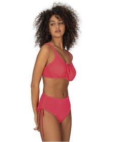 Resim Endeep Kadın Büyük Beden Balenli Destekli Bağlama Detaylı Pembe Bikini Takımı-pembe 