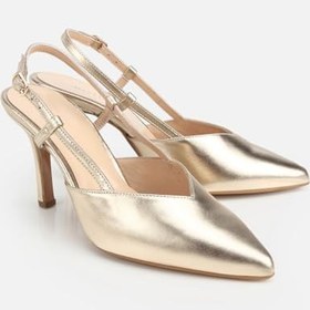 Resim HOTİÇ Kadın Deri Lame Arkası Açık Stiletto 