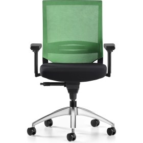 Resim Bürotime Cozy Çalışma Koltuğu - 3D Kol - Alüminyum Ayak - Siyah/yeşil 