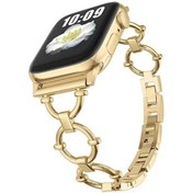 Resim Nihcase iOS Watch 9 45mm Uyumlu Kordon Krd56 Metal Kordon 