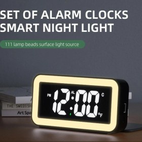 Resim Sourcingasia LED Dijital Alarmlı Saat Duvar Saati Hızlı Şarj ile Kablosuz Şarj Cihazı Gece Lambası Tasarımı Masaüstü Saatleri Ev Masa Dekorasyonu (Yurt Dışından) 