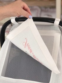 Resim Keten Puset Örtüsü Ortanca Pembeli - Bebek İsim Baş harfleri 