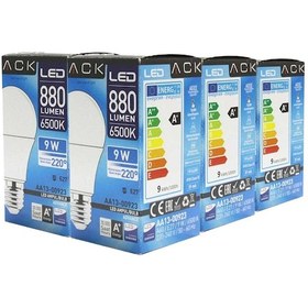 Resim Ack 6 Adet 9w Led Ampul Beyaz Işık 6500k E27 Duylu - Avantaj Paket Aa13-00923-10 