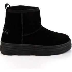 Resim Siyah Hakiki Deri Kadın Bot & Bootie K02748100602 Siyah 