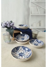 Resim Keramika Wave Flow Halka Çerezlik / Sosluk 13 Cm 6 Adet 22750 Çok Renkli 