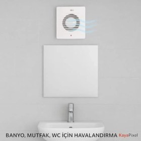 Resim 12 cm 120 Lık Banyo Mutfak Tuvalet Havalandırma Fanı 15W Sessiz Aspiratör 1900 Rpm 120 M³ H Debi 