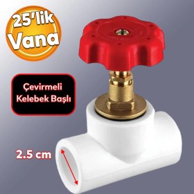 Resim Badem10 Küresel Pprc Dönme Kelebek Vana Plastik 25'lik Pvc Vanası Dişsiz Boru Kaynak Makine Bağlantı 25 mm 