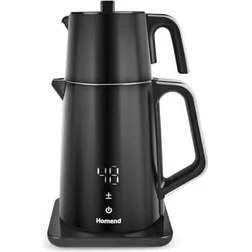 Resim Esmo Home Homend Royaltea Cooltouch 1798H Dokunmatik El Yakmaz Gövdeli Paslanmaz Çelik Konuşan Çay Makinesi Siyah 