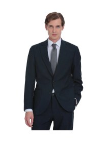 Resim Hatemoğlu Lacivert Slim Fit Mono Yaka Keten Takım Elbise Lacivert 